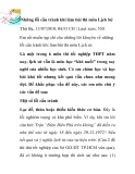 Những lỗi cần tránh khi làm bài thi môn Lịch Sử
