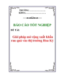 Báo cáo tốt nghiệp: Giải pháp mở rộng xuất khẩu  rau quả vào thị trường Hoa Kỳ
