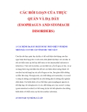 NHỮNG RỐI LOẠN CỦA THỰC QUẢN VÀ DẠ DÀY 