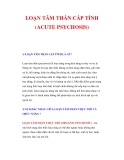 HỘI CHỨNG LOẠN TÂM THẦN CẤP TÍNH (ACUTE PSYCHOSIS) 