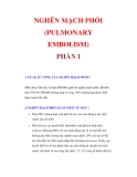 NGHẼN MẠCH PHỐI (PULMONARY EMBOLISM) PHẦN I 