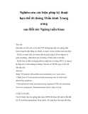 Nghiên cứu các biện pháp kỹ thuật hạn chế di chứng Thần kinh Trung ương sau Hồi sức Ngừng tuần hòan