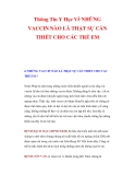 Thông Tin Y Học Về NHỮNG VACCIN NÀO LÀ THẬT SỰ CẦN THIẾT CHO CÁC TRẺ EM