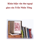 Khảo biện văn thư ngoại giao của Trần Nhân Tông  