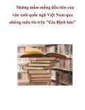 Những mầm mống đầu tiên của văn xuôi quốc ngữ Việt Nam qua những mẩu tin trên "Gia Định báo"