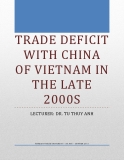 Thâm hụt thương mại của Việt Nam với Trung Quốc từ năm 2007-2010