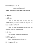 Giáo án địa lý 11 - Bài 11 Khu vực đông nam á Tiết 3 Hiệp hội các nước đông nam á (asean)