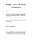 Các Bệnh Gây Chảy Máu Răng Khi Chải Răng 