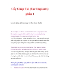 Cấy Ghép Tai (Ear Implants) phần 1 