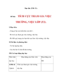 Đạo đức (Tiết 13):  Đề bài:  TÍCH CỰC THAM GIA VIỆC TRƯỜNG, VIỆC LỚP (T2).