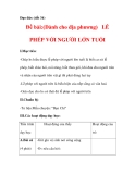 Đạo đức (tiết 34)  Đề bài:(Dành cho địa phương) LỄ PHÉP VỚI NGƯỜI LỚN TUỔI