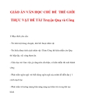 GIÁO ÁN VĂN HỌC CHỦ ĐỀ  THẾ GIỚI THỰC VẬT ĐỀ TÀI Truyện Quạ và Công