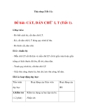 THỦ CÔNG LỚP 3: Đề bài: CẮT, DÁN CHỮ I, T (Bài 1).