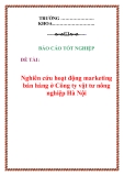 Báo cáo tốt nghiệp: “Nghiên cứu hoạt động marketing bán hàng ở Công ty vật tư nông nghiệp Hà Nội”