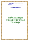 CÂU HỎI TRẮC NGHIỆM THANH TRỪ CHẤT THẢI ĐẶC