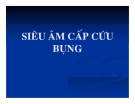 Chẩn đoán bằng hình ảnh : Siêu âm bụng part 1