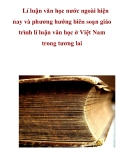 Lí luận văn học nước ngoài hiện nay và phương hướng biên soạn giáo trình lí uận văn học ở Việt Nam trong tương lai