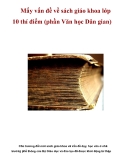 Mấy vấn đề về sách giáo khoa lớp 10 thí điểm (phần Văn học Dân gian)