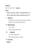  Giáo án đại số lớp 8 - Tiết 11: PHÂN TÍCH ĐA THỨC THÀNH NHÂN TỬ BẰNG PHƯƠNG PHÁP NHÓM HẠNG TỬ