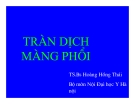 Tràn dịch màng phổi part 1