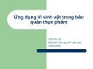 Bài giảng Ứng dụng vi sinh vật trong bảo quản thực phẩm