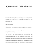 HỘI CHỨNG SUY CHỨC NĂNG GAN 