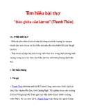 Tìm hiểu bài thơ "Đàn ghita của Lor-ca" (Thanh Thảo)