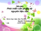 Tiểu luận: Phát triển sản phẩm từ nguyên liệu sữa
