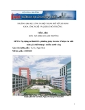 Đề tài "Áp dụng mô hình DO- phương pháp Streeter- Phelps vào việc đánh giá chất lượng ô nhiễm nước sông"