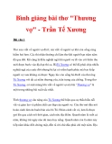 Bình giảng bài thơ "Thương vợ" - Trần Tế Xương BÀI 1