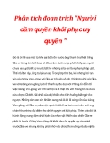 Phân tích đoạn trích "Người cầm quyền khôi phục uy quyền "_4