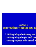 MÔI TRƯỜNG THƯƠNG MẠI QUỐC TẾ - NHỮNG HÀNG RÀO THƯƠNG MẠI