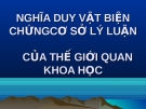 Bài giảng Những nguyên lý của chủ nghĩa Mác - Lênin