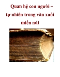 Quan hệ con người – tự nhiên trong văn xuôi miền núi  