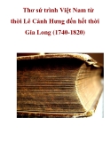 Thơ sứ trình Việt Nam từ thời Lê Cảnh Hưng đến hết thời Gia Long  (1740-1820)