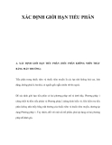 XÁC ĐỊNH GIỚI HẠN TIỂU PHÂN 