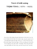 Thành tổ triết vương TRỊNH TÙNG ( 1570 – 1623)  