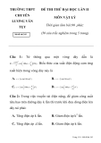 ĐỀ THI THỬ ĐẠI HỌC LẦN II TRƯỜNG THPT CHUYÊN LƯƠNG VĂN TỤY Mã đề thi 245  
