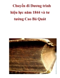 Chuyến đi Dương trình hiệu lực năm 1844 và tư tưởng Cao Bá Quát  .