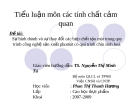 Đề tài: Sự hình thành và sự thay đổi các hợp chất tạo mùi trong quy trình công nghệ sản xuất phomát có quá trình chín sinh hoá