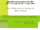 Đánh giá tính chất mùi của Phomat