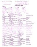 ĐỀ THI TUYỂN SINH ĐẠI HỌC 2011 Môn Thi: ANH VĂN –  Practice test 9