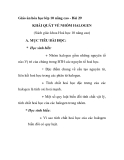 Giáo án hóa học lớp 10 nâng cao - Bài 29 KHÁI QUÁT VỀ NHÓM HALOGEN 
