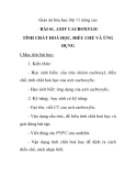 Giáo án hóa học lớp 11 nâng cao - BÀI 61. AXIT CACBOXYLIC TÍNH CHẤT HOÁ HỌC, ĐIỀU CHẾ VÀ ỨNG DỤNG