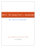 Sử dụng Form + Javascript