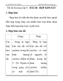 Ôn thi hóa học lớp 9 - BÀI 20: HỢP KIM SẮT