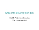 Nhập môn Chương trình dịch - Bài 5