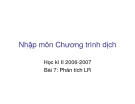 Nhập môn Chương trình dịch - Bài 7