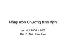 Nhập môn Chương trình dịch - Bài 10