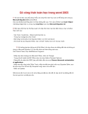 Gõ công thức toán học trong word 2003